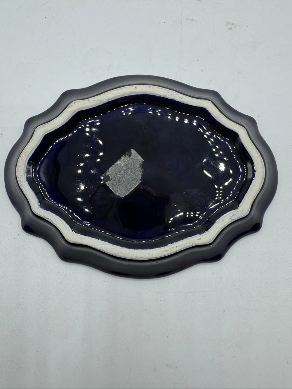 Dark Blue Porcelain Trinket Dish/Catchall Tray Piazza San Pietro
